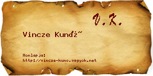 Vincze Kunó névjegykártya